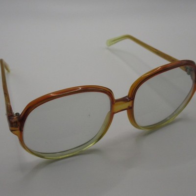 Vintage Renauld Eyeglass Frames - Amber Yellow Gradient Oval Full Rim (00737)