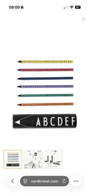 Kinder Farb ABC Bleistift Set Kreatives Geschenk - Dänisches Design Buchstaben Neu in OVP ALPHABET 