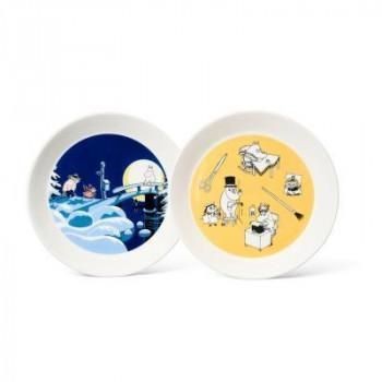 Moomin Collector's Plate Set Office & Winter Night 1064307 New
