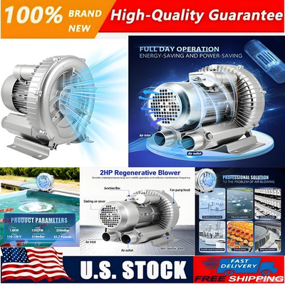 #ad Vortex Blower Regenerative Blower Low Noise High Pressure Industrial Vacuum Pump $378.99
