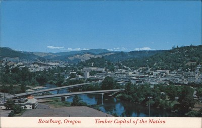 #ad RoseburgOregon City View with Bridges over Umpqua RiverOR Douglas County $4.19