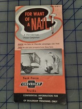 1957 Chevrolet Truck Comparison To Ford Brochure Folder Original