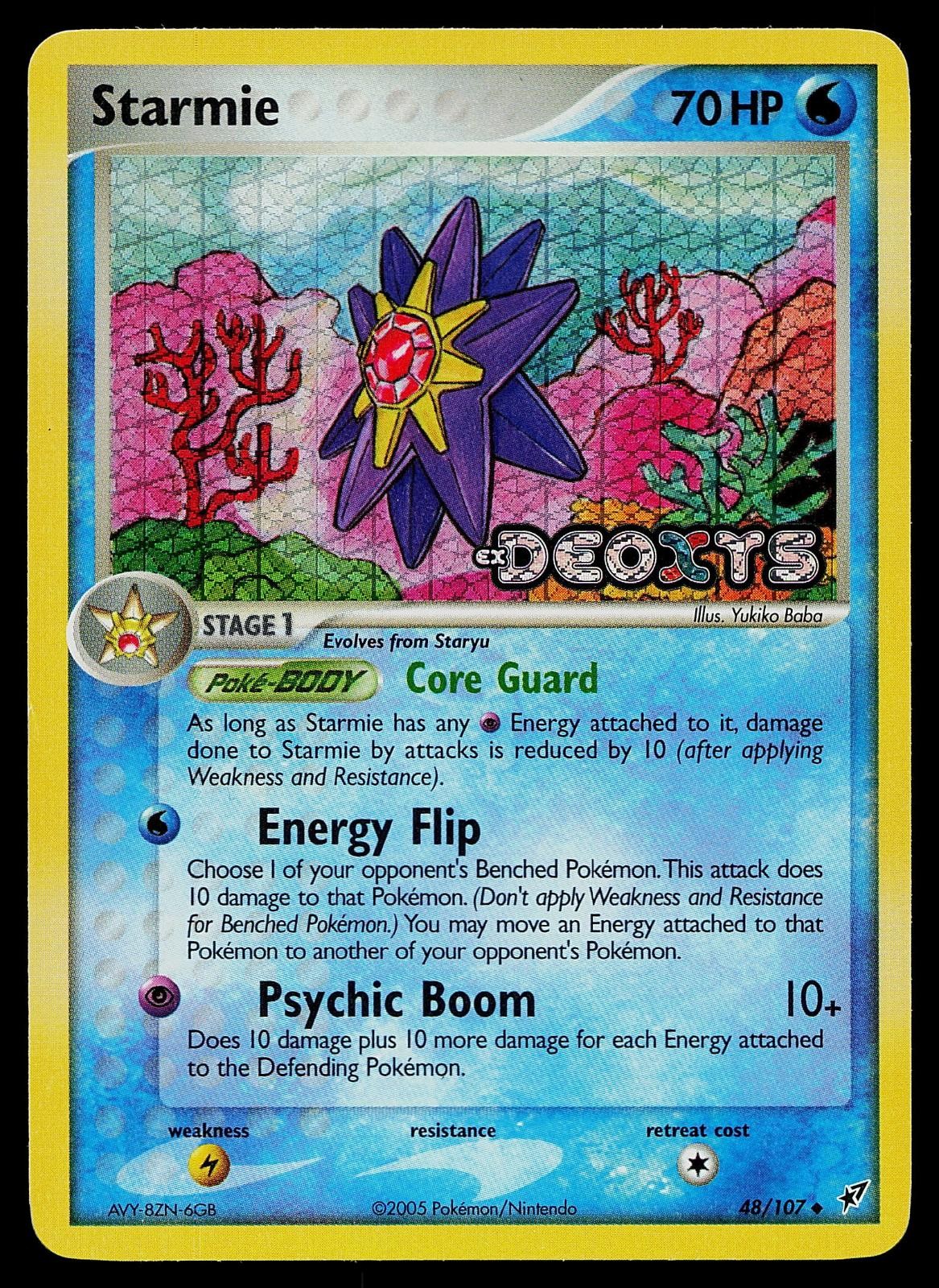 Pokemon Card - Starmie Deoxys 48/107 Reverse Holo Stamped