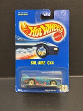 1991 Hot Wheels Die Cast Car Sol-Aire CX4 Blue Card Collector No. 169