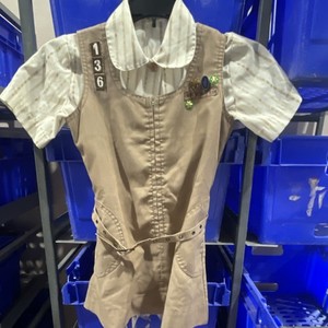 Girl Scouts Vintage Uniform Dress with Shirt & Badges Size 7
