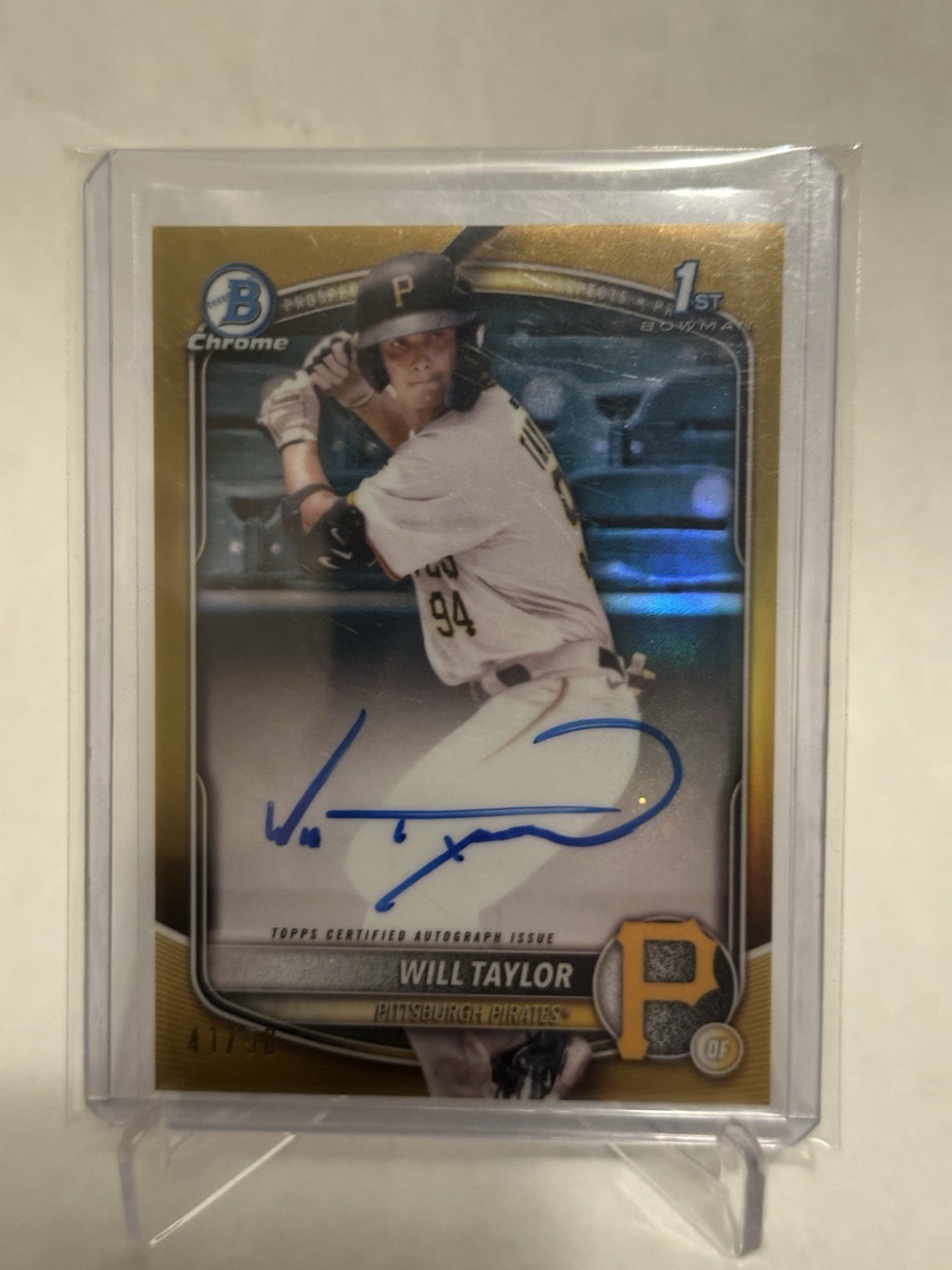 2025 Bowman Chrome True Gold Refractor 1st Auto Will Taylor /50 CPA-WT
