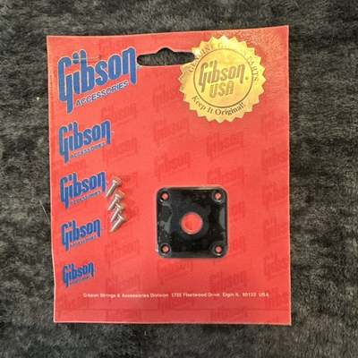 #ad Gibson Les Paul Jackplate Black Output Jack Guitar Parts Custom Project 90#x27;s NOS $30.00