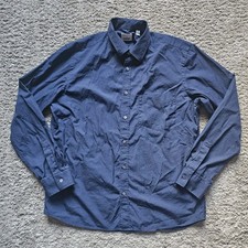Burberry Blue Monogram Motif Stretch Cotton Poplin Shirt Men's Size XL
