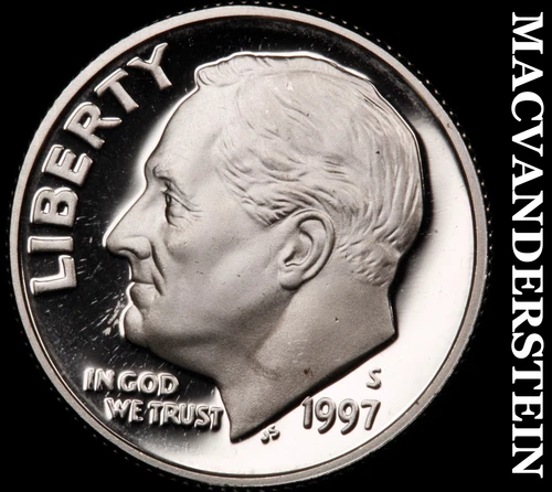 1997-S Roosevelt Dime- Silver Choice Gem Proof Luster No Reserve #i317