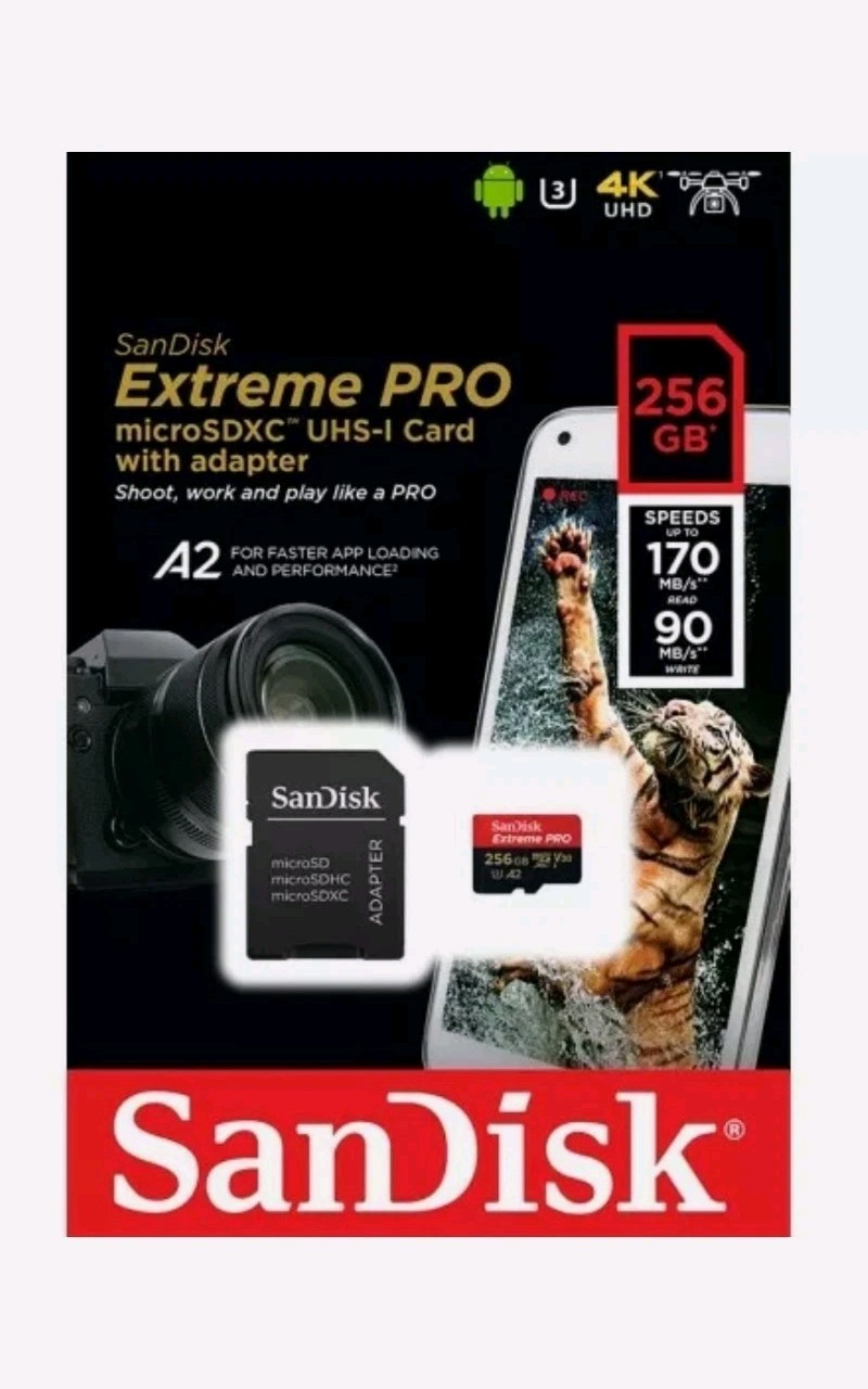 SanDisk 256GB Extreme Pro micro SDXC Card + SD Adapter 170 MB/s Class 10