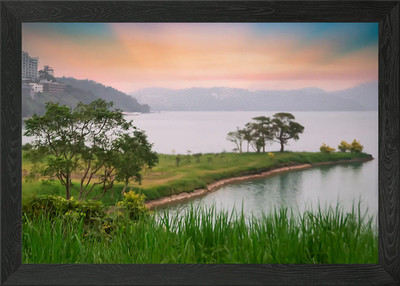 Taiwan Sonne Mond See Gerahmtes Wandbild Poster Leinwanddruck Bild
