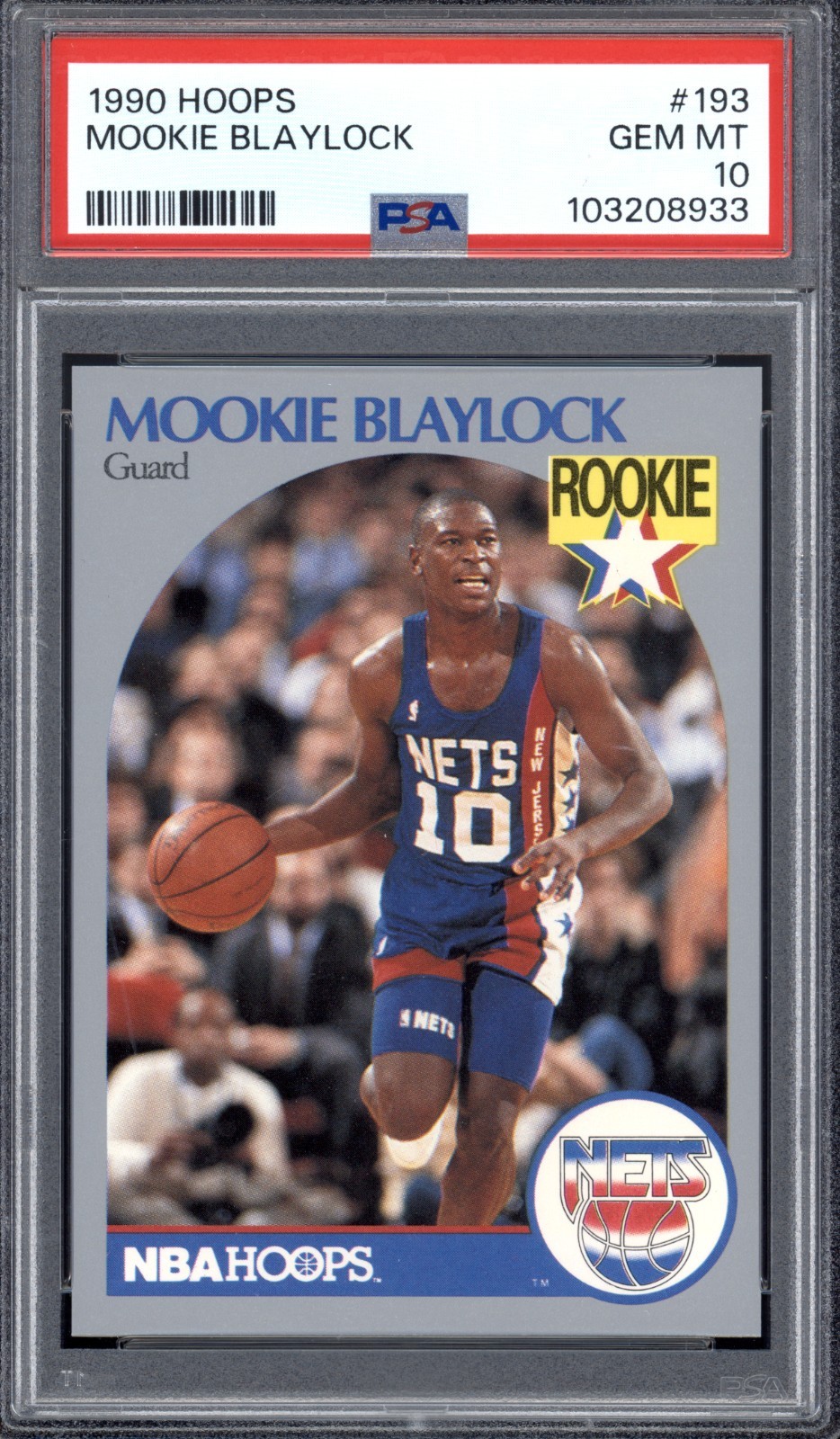 PSA 10 🔥 Low POP ➡️ MOOKIE BLAYLOCK 1990-91 NBA Hoops #193 RC Nets Rookie 