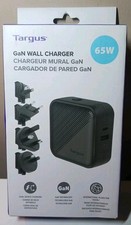 Targus GaN Wall Charger 65W Multi Port - w/Travel adapters -New 