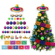 Day Of The Dead Decor Dia De Los Muertos Papel Picado Banner Set 45 PCS