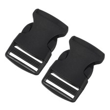 2Pcs 1-1/4" Plastic Dual Adjustable Side Release Buckle for Backpack Strap Black