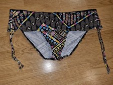 Gorgeous Black multi-coloured DEBENHAMS bikini bottoms size 14