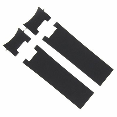 22MM SILICONE RUBBER DIVER BAND STRAP FOR ULYSSE NARDIN MARINE WATCH BLACK
