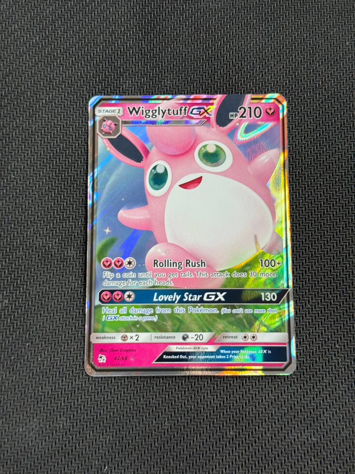 POKEMON WIGGLYTUFF GX HOLO RARE, 42/68