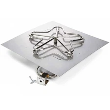 HPC Fire Match Light Gas Fire Pit Kit, 30x30in. Pan 18in. Torp Burner, LP Small