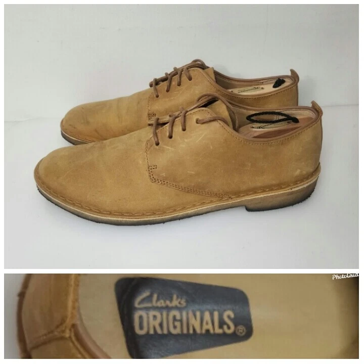 CLARKS Originals Uomo 12 M US Chukka Desert scarpe pelle nabuk #11828