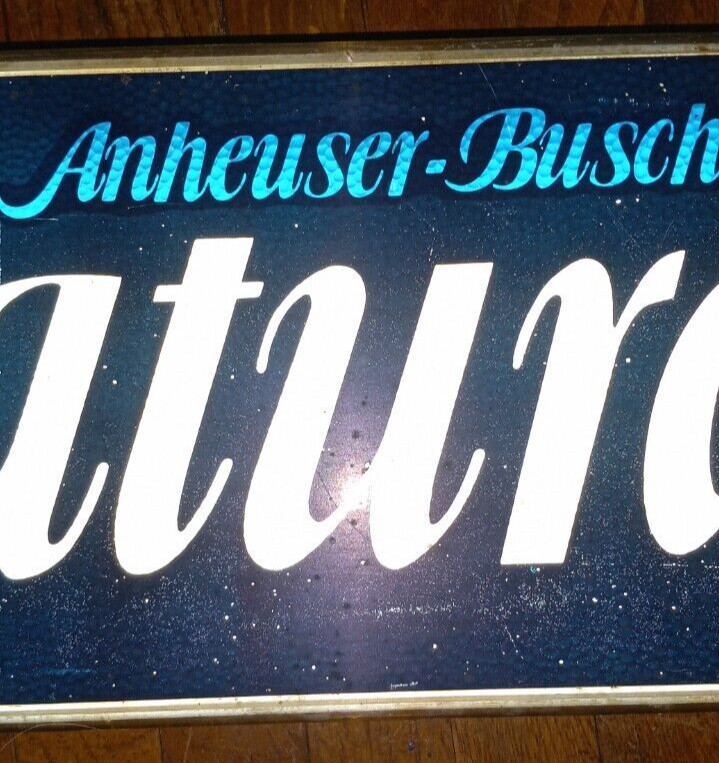 Vintage Anheuser-Busch Natural Light, Double Sided, Light Up Metal Sign