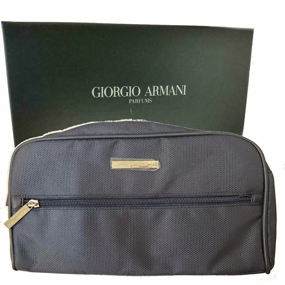 Giorgio Armani Brand New man blue travel pouch! With Dust Bag!