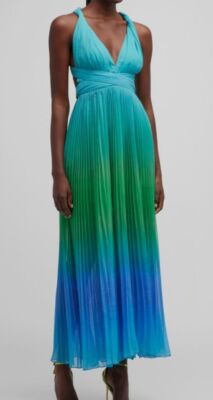 Rococo Sand Long Ombre Pleated Crisscross-Strap Dress, Women's, M, Cocktail & Party Wedding Guest Dresses Cocktail Dresses Rococo Sand Long Ombre Pleated Crisscross-Strap Dress, Women's, M, Cocktail & Party Wedding Guest Dresses Cocktail Dresses