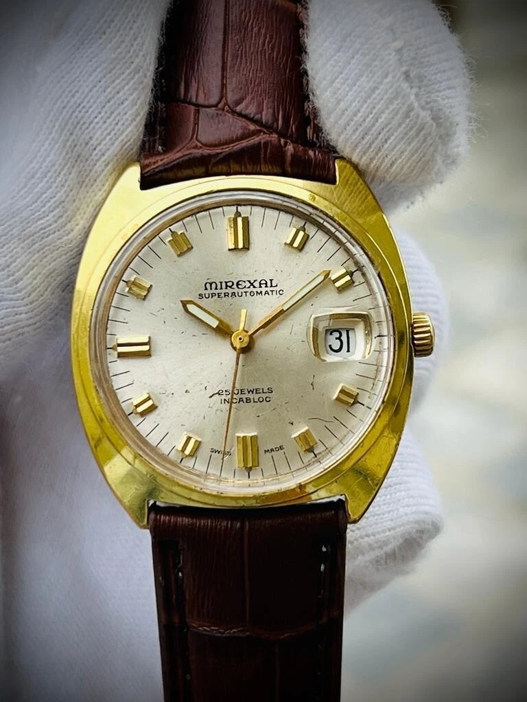 Vintage Mirexal Super Automatic 35mm Mens Watch Swiss made