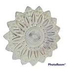 Vintage Federal Glass Iridescent Celestial Sunflower Petal Platter Plate 11.5"