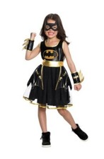 RUBIES GIRL'S BATGIRL DELUXE HALLOWEEN COSTUME BLACK/GOLD X-SMALL XS NEW NWT