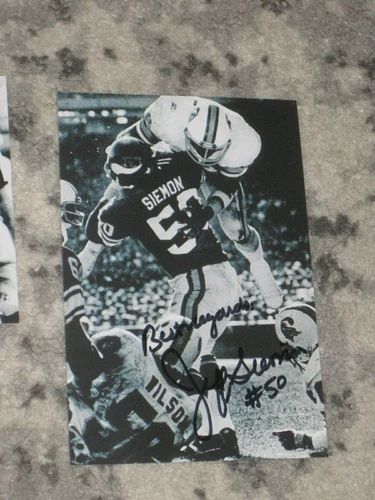 Minnesota Vikings JEFF SIEMON Signed 4x6 Photo FOOTBALL AUTOGRAPH 1A