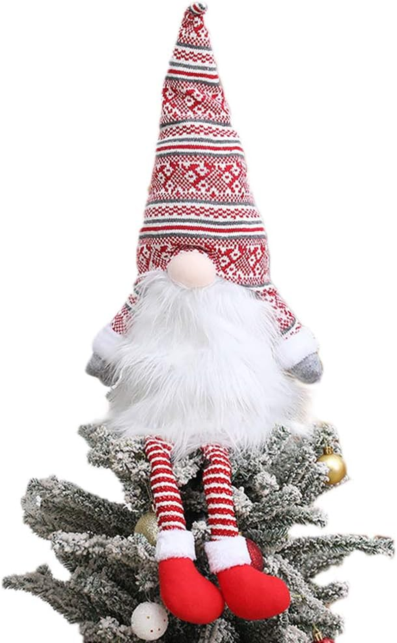 Gnome Christmas Tree Topper,Gnome Christmas Ornaments Santa Gnomes Plush Party D