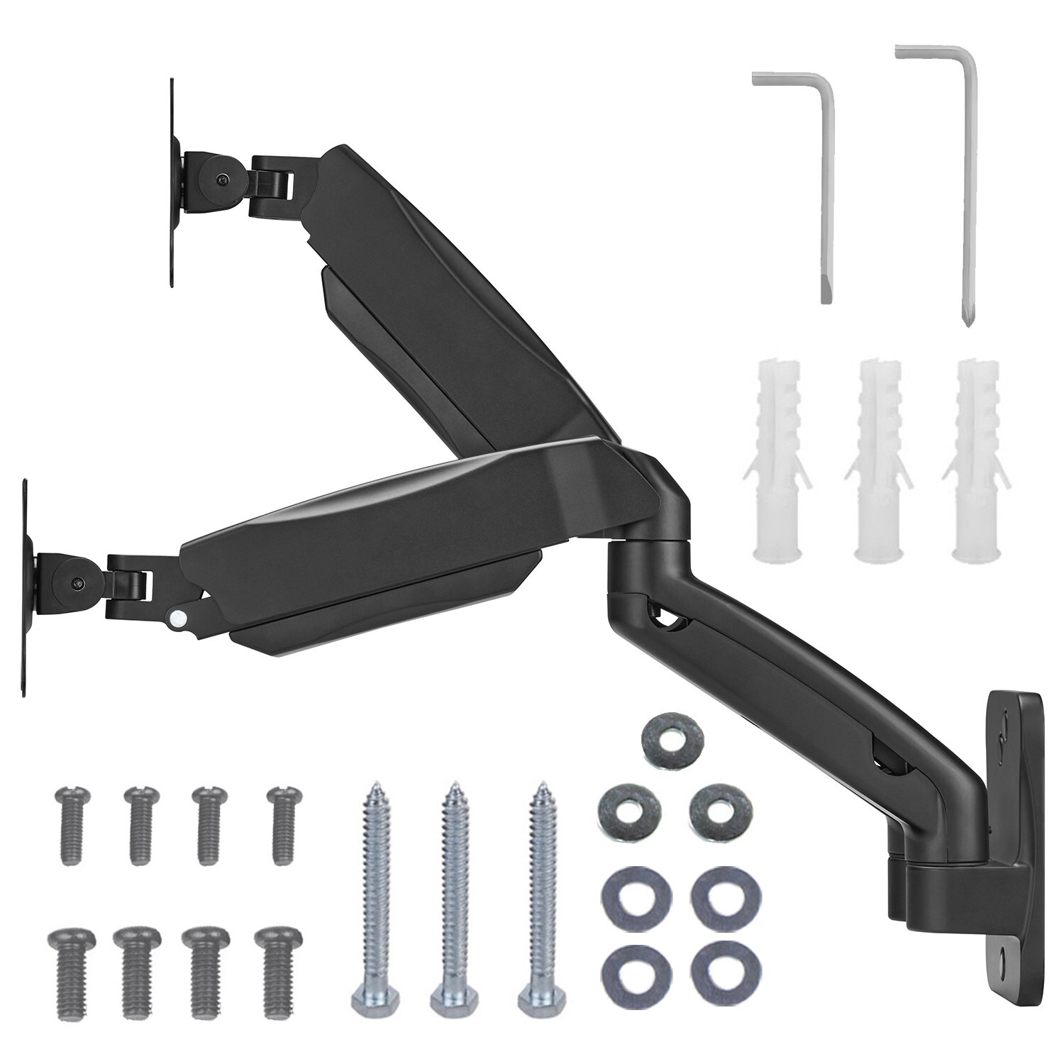 2-fach Monitor-Wandhalterung LCD Halter, Mechanische Feder, 17-32 Zoll, bis 9kg Ansicht 5
