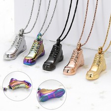 Stainless Steel Shoe Urn Pendant Memory Necklace Cremation Ashe Memorial Jewelry