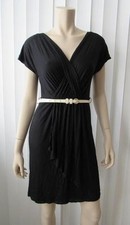 ANN TAYLOR LOFT V Neck Pleated Waist Sheath Dress
