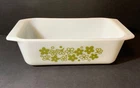 Vintage Pyrex Loaf Bread Pan Crazy Daisy White With Green Flowers 813