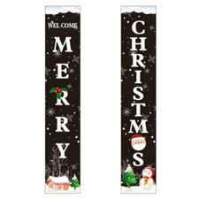Merry Christmas Outdoor Decorations Set - Buffalo Plaid Porch Sign  Banner