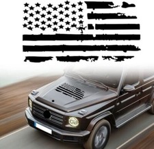 23.6''x11.8'' Black Distressed American USA Flag Decal Vinyl Sticker Universal