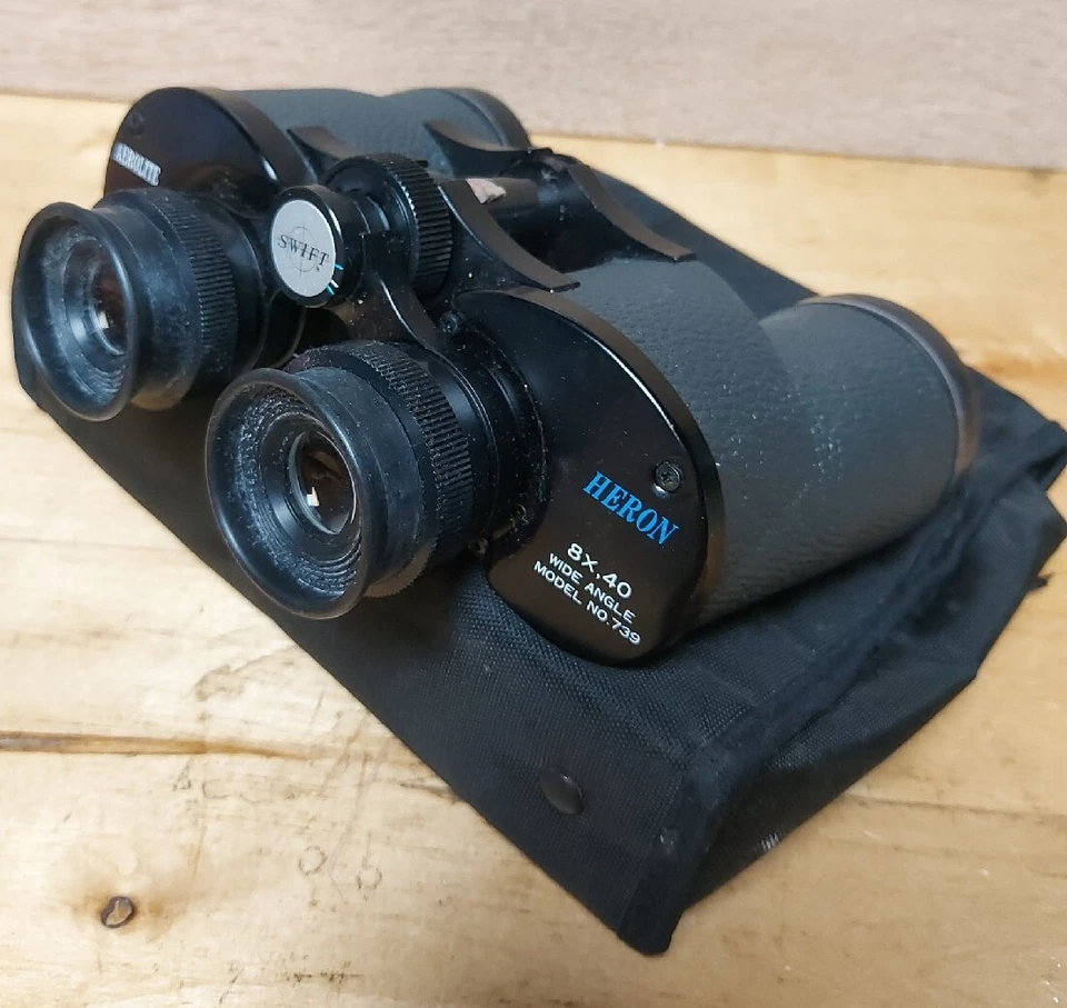 SWIFT Aerolite Heron Model 739 Binoculars 8x,40 w/ Case Tested 1000yds Wide Angl - Image 2 of 4