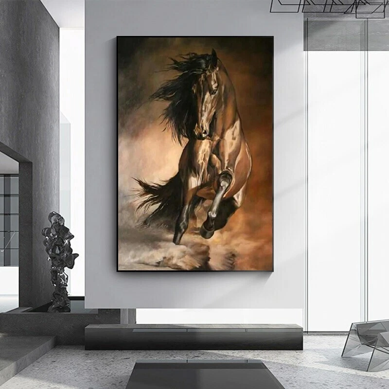 Running Horse Canvas Painting Print Art Mural Canvas Wall Art Home Decor Posters - Image 4 of 4