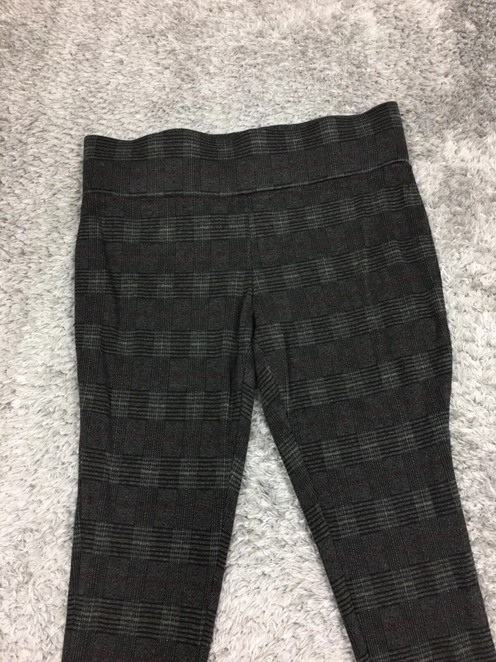 Tahari Leggings Womens Size Large Gray Plaid Skinny Rayon Stretch - Image 2 of 4