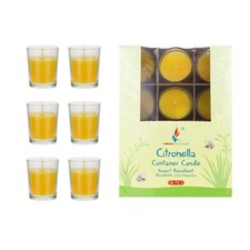Mega Velas - Velas Contenedor de Vidrio Votivo Citronela - Amarillo, Juego de 12