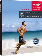 Koala Ultra Premium Photo Paper 8.5 x 11 In Luster Photo Printer Paper for Inkje