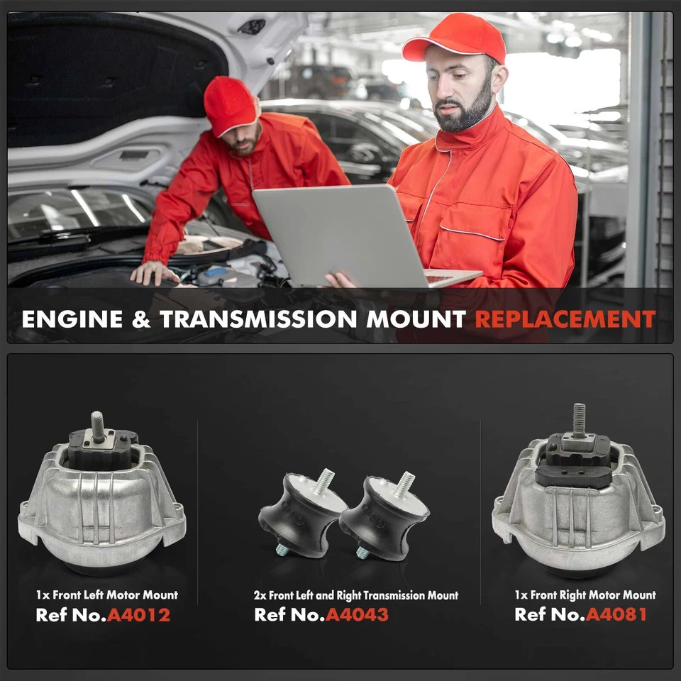 4x Montaje de motor y montaje de transmisión para BMW E82 135i 135is E90 328i 335i Foto 2 de 4