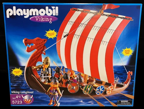 Playmobil 5723 - Viking Longboat - Vintage carton fresh mint sealed box 2002