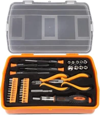 TOOLS-00035 37 Piece Handheld Tool & Complete Drill Bits Set, Includes Screwdriv