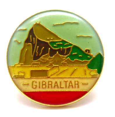 Rock Of Gibraltar - Scene - Water - City - Iberian Peninsula - Vintage Pin