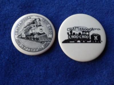 CHATTANOOGA CHO-CHOO CENTENNIAL 1980 VINTAGE BUTTON TRAIN RAILROAD COLLECTOR LOT