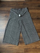 NWT Womens Crop Pants Size M EasyFit Elastic Waist PinStripe ADRIANNA PAPELL 79