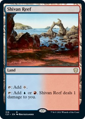 4x MTG Shivan Reef, Light Play, English Commander 2021